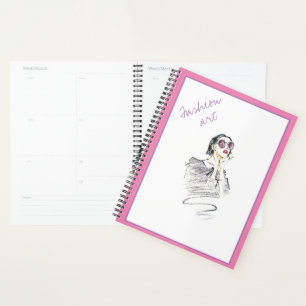 Agenda Belleza femenina negra y rosa