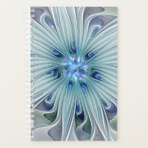 Agenda Belleza floral abstracta flor pastel azul moderna