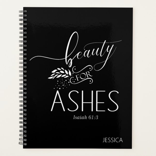 Agenda Belleza por cenizas Biblia cristiana Verse Planner (Anverso)