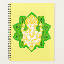 Agenda Bendiciendo a Yellow y Green Lord Ganesh Planner
