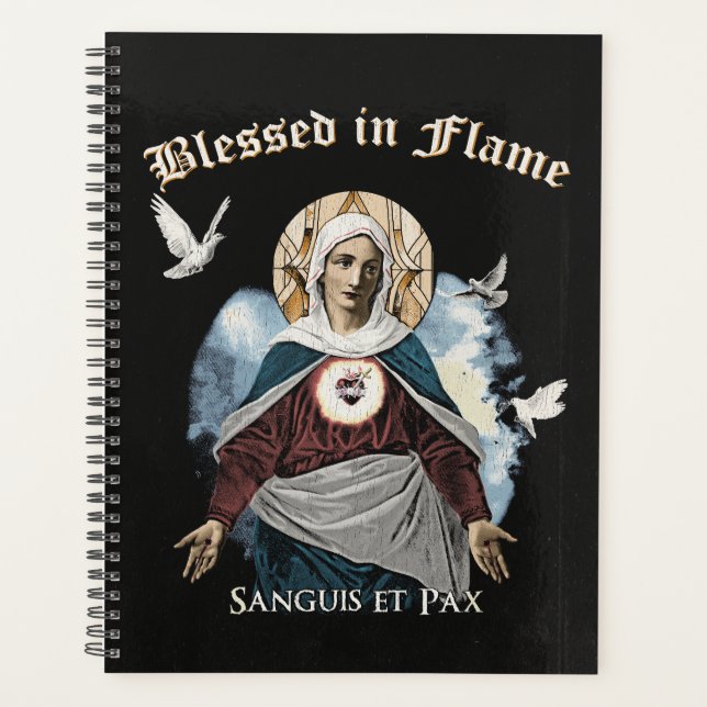 Agenda Bendito en llamas - Diseño gótico (Anverso)