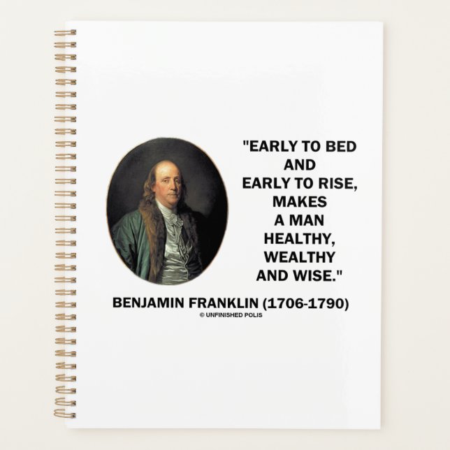 Agenda Benjamin Franklin Healthy Wealthy Wise Cita (Anverso)