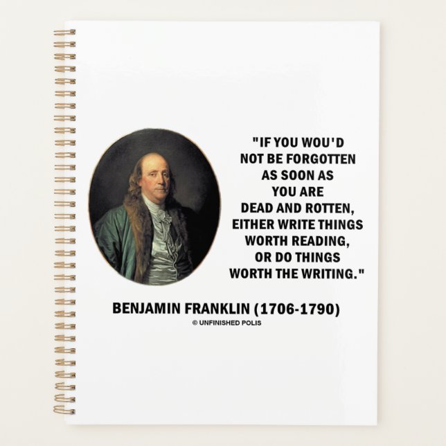 Agenda Benjamin Franklin No Se Olvide Leer Escribiendo (Anverso)