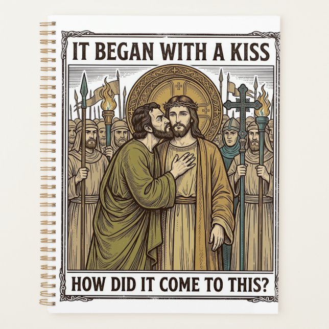 Agenda Beso de traición bíblica vintage (Anverso)