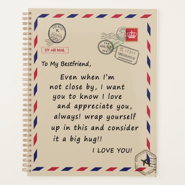Agenda Bestfriend Gift | A Mi Mejor Amigo Te Amo (Anverso)