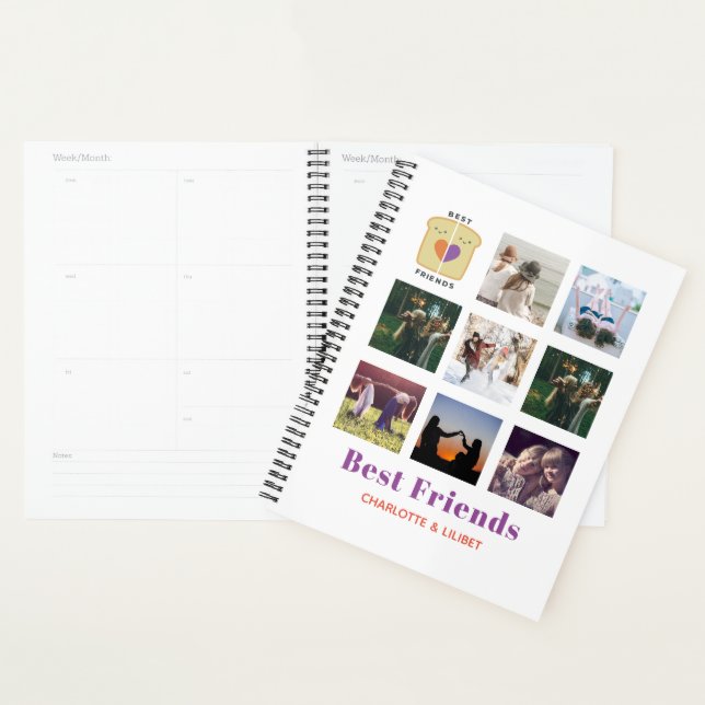 Agenda BFF Regalo de Collage de fotos Peanutmantequilla J (Demostración)