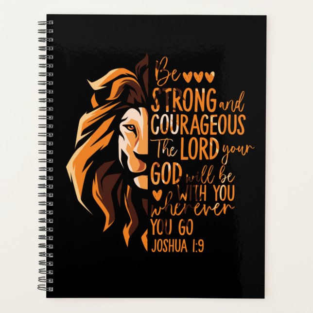 Agenda Biblia cristiana versus Joshua 1:9 León (Anverso)