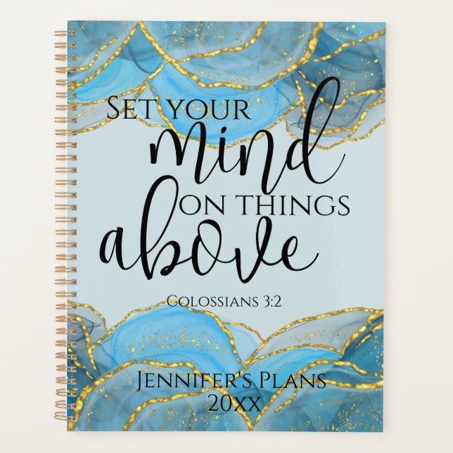 Agenda Biblia cristiana versus tinta abstracta elegante m (Anverso)