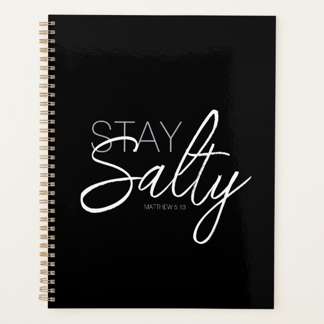 Agenda Biblia de tipografía salada contra negro (Anverso)