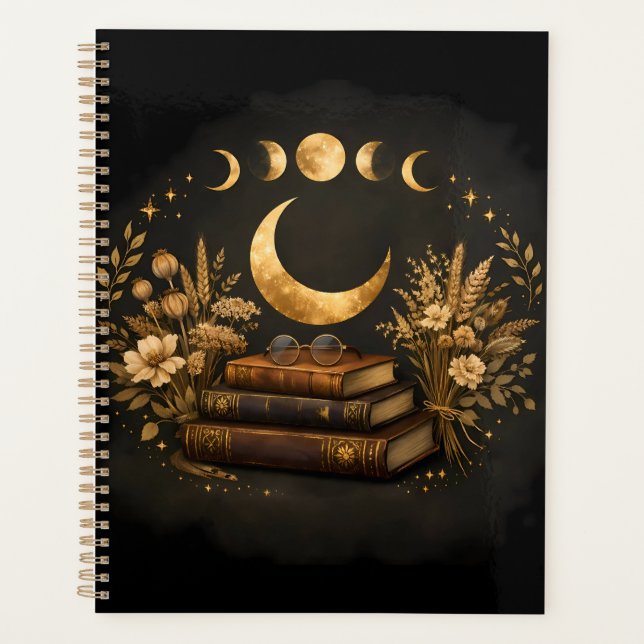 Agenda Biblioteca Mística Dorada & Arte Boho de Luna Botá (Anverso)