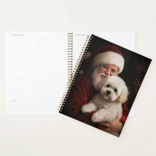 Agenda Bichon Frise con Papá Noel Navideño Festivo