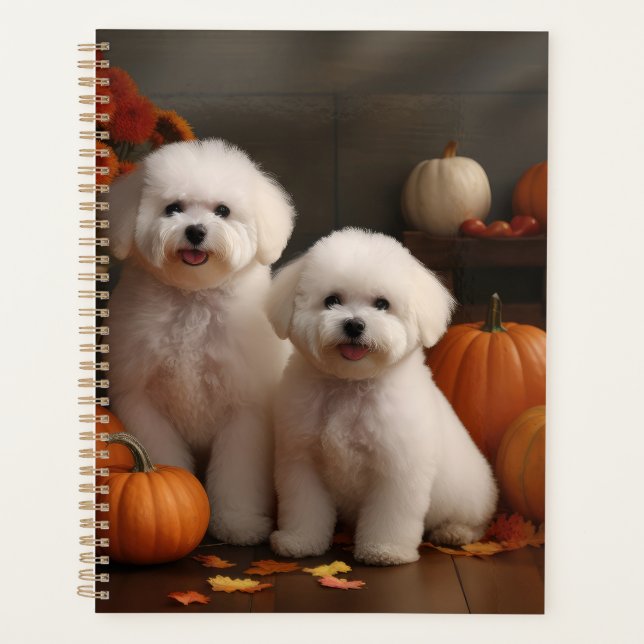 Agenda Bichon Frise Puppy Calabaza deslumbrante de otoño (Anverso)
