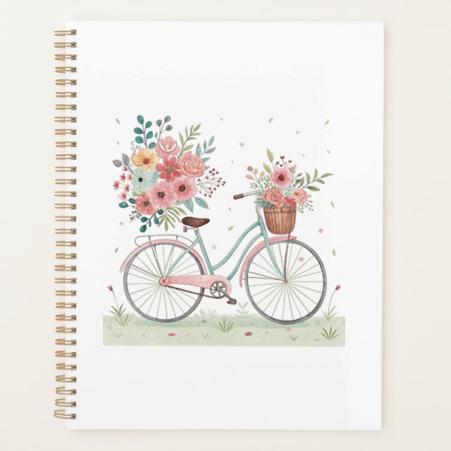 Agenda Bicicleta Con Flores (Anverso)