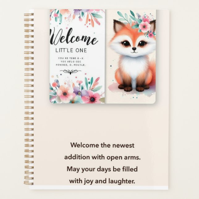 Agenda Bienvenida a Little One - Fox & Floral Planner" (Anverso)