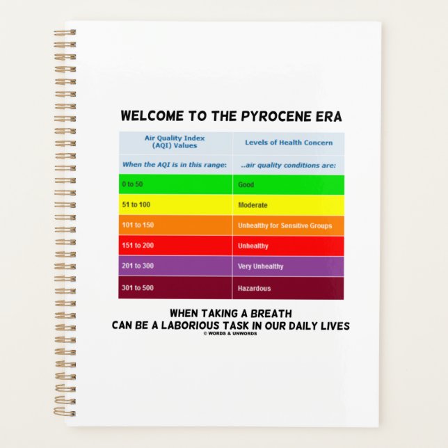 Agenda Bienvenido A Pyrocene Era Air Quality Index Geek (Anverso)