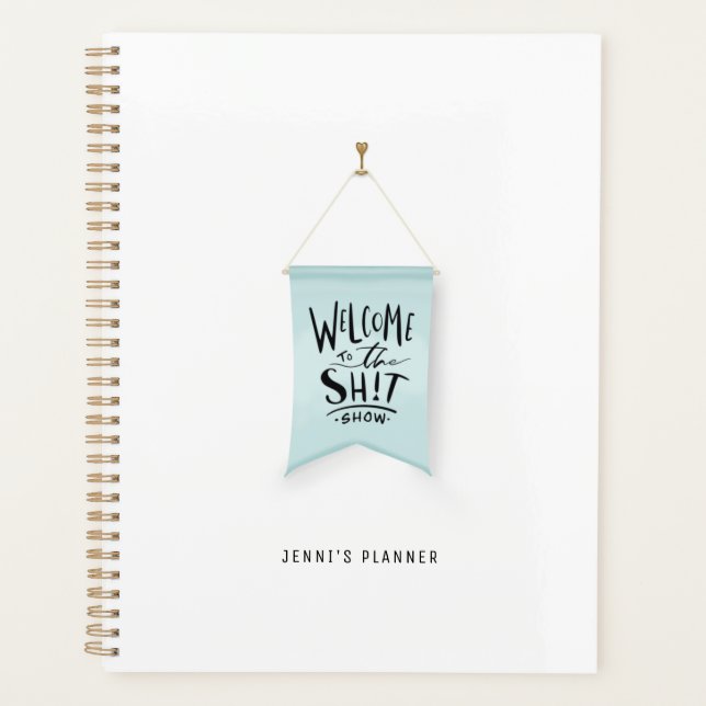 Agenda Bienvenido al Plan de Bandera Dibujada a Mano (Anverso)