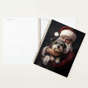 Agenda Biewer Terrier con Santa Claus Festivo de Navidad