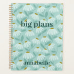 Agenda 'Big Plans' Monogram Name Teal Floral Pattern<br><div class="desc">I make simple stylish designs, and a variety of colorful hand-drawn patterns - perfect as gifts for anyone, including yourself! All of my designs come in multiple colors and on multiple products. You are welcome to contact me for unique personalized products. Check out my store for designed coordinated collections and...</div>