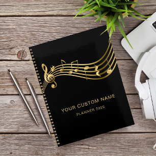 Agenda Billetes de música de oro Personalizado elegante a