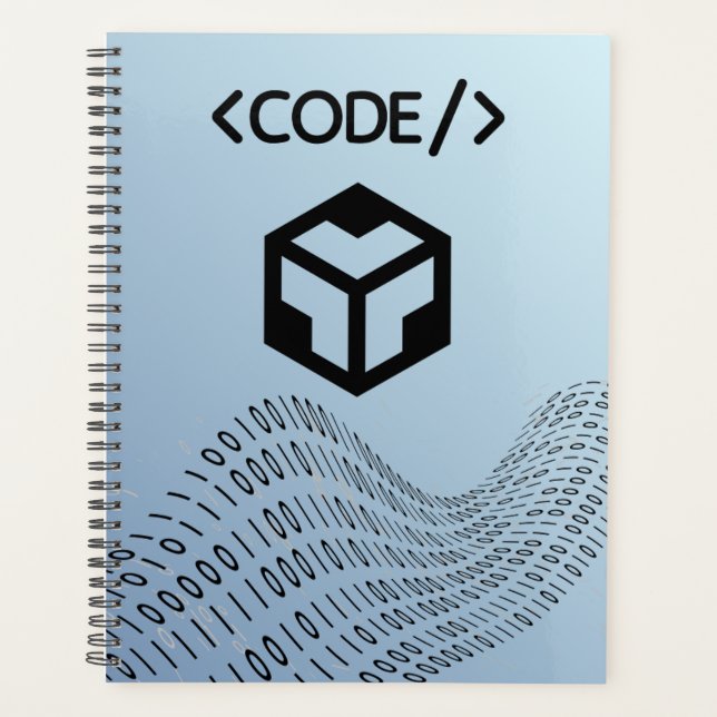 Agenda Binary code Spiral Planner– Modern Design (Anverso)