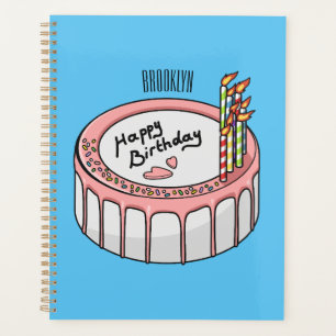 Agenda Birthday cake cartoon illustration