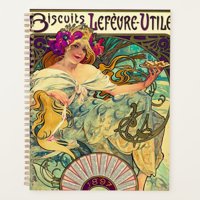 Agenda Biscuits Lefevre-Utile by Alphonse Mucha (1896) (Anverso)