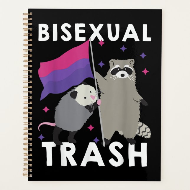Agenda Bisexual Trash Gay Pride Rainbow LGBT Raccoon (Anverso)