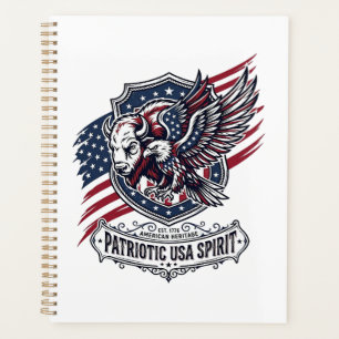 Agenda Bison Patriótico Águila Cresta Animal Híbrido Patr