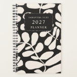 Agenda Black Abstract Tropical Palm Leaves Pattern<br><div class="desc">Keep your plans as bold and stylish as your personality with the Black Abstract Tropical Palm Leaves Pattern Planner. Featuring a striking abstract design of tropical palm leaves in black, this planner exudes modern sophistication. The sleek aesthetic pairs effortlessly with its practical layouts, making it a perfect tool for organizing...</div>