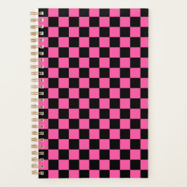 Agenda Black and pink checkerboard pattern
