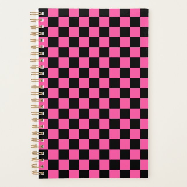 Agenda Black and pink checkerboard pattern (Anverso)