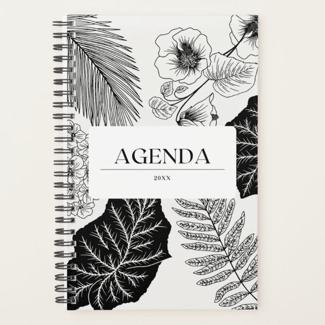 Agenda Black and White Desing Planner (Anverso)