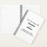 Agenda Black and White Wedding Planner<br><div class="desc">A planner with black text and white cover for couples or hosts seeking a classic and timeless color combination that can complement various wedding themes. It is also suitable for those who prefer a text based design without background elements for readability. The black text contrasting against the white cover also...</div>