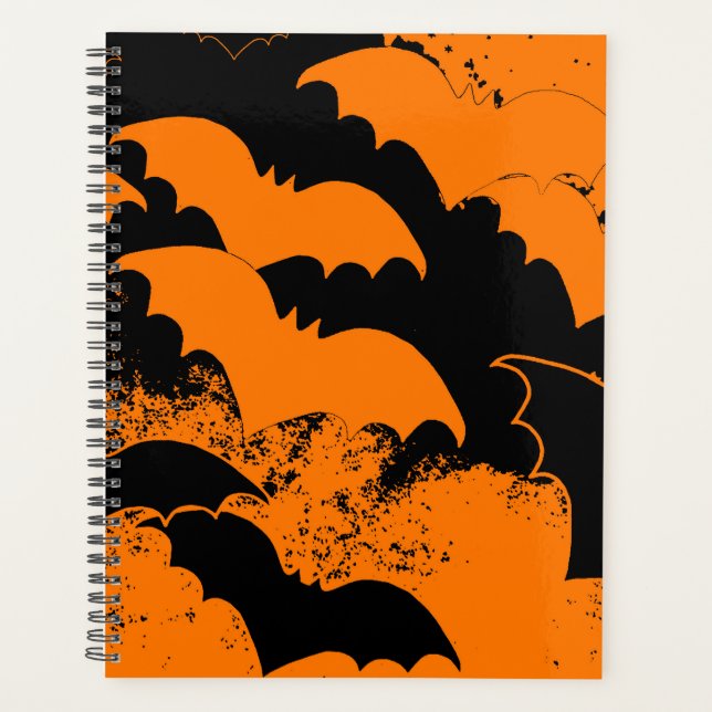Agenda Black Bats In Flight Naranja (Anverso)