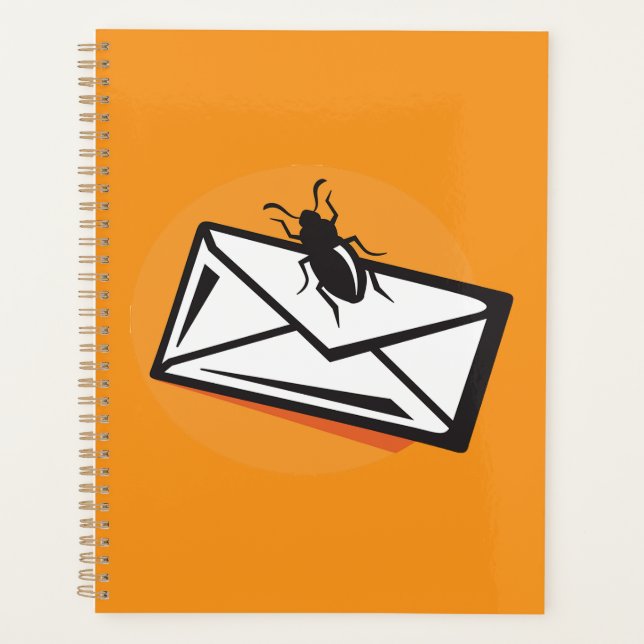 Agenda Black Beetle Insect on Envelope (Anverso)
