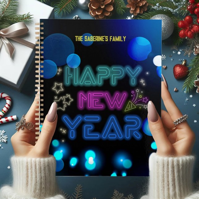 Agenda Black & Blue Midnight Sparkle Neon Glow New Year  (Subido por el creador)
