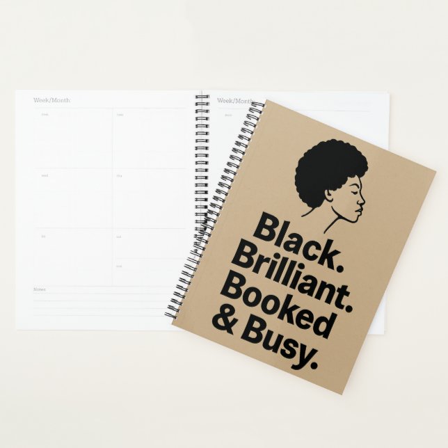 Agenda Black. Brilliant. Booked & Busy - Daily Planner (Demostración)