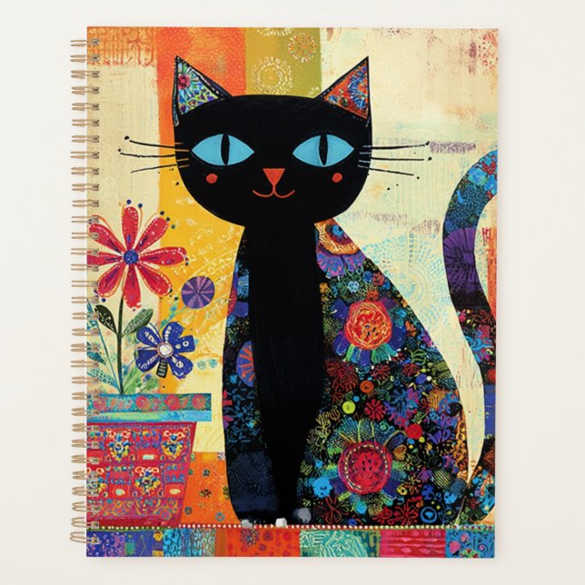 Agenda Black Cat Folk Art (Anverso)