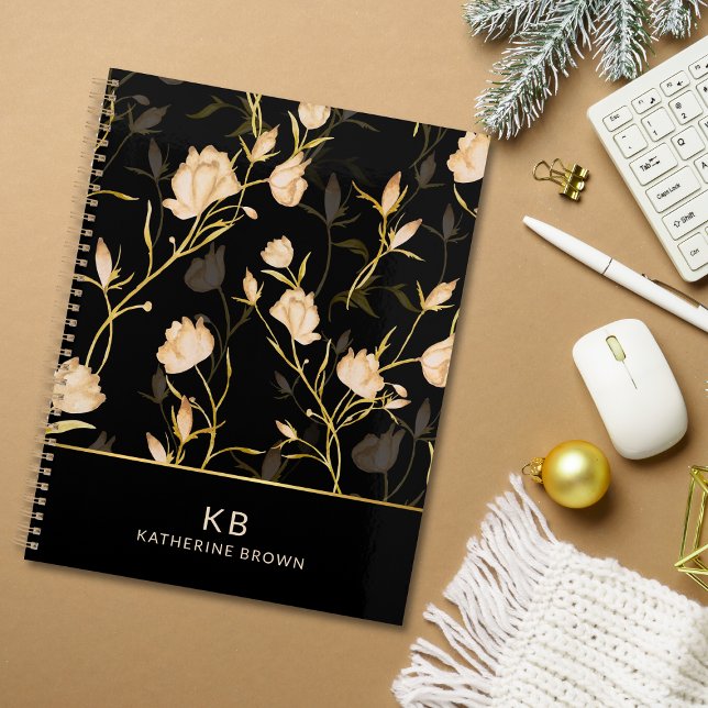 Agenda Black Gold Floral Elegance Trendy 2026  planner (Subido por el creador)