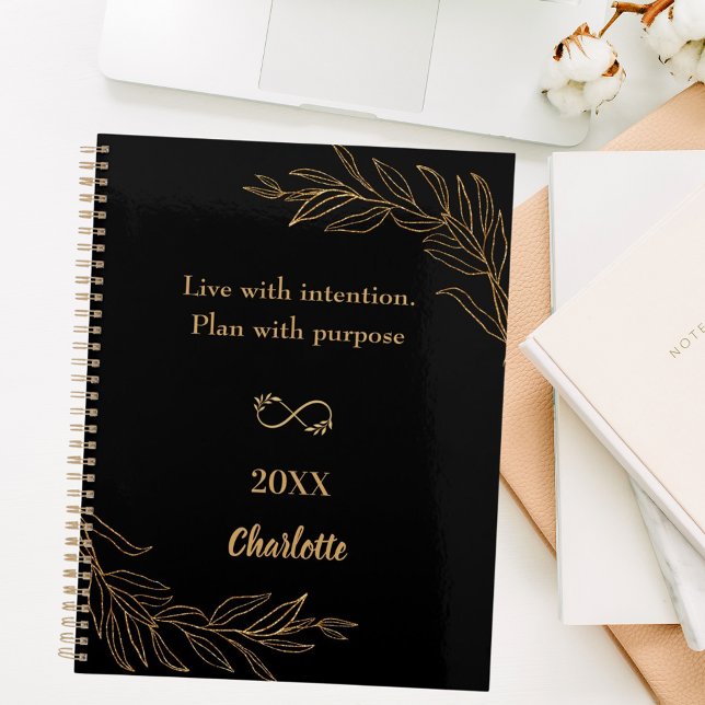Agenda Black gold foliage quote 2026 (Subido por el creador)