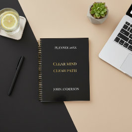 Agenda Black & Gold Modern Productivity 