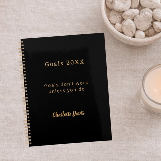 Agenda Black gold motivational quote goals (Subido por el creador)