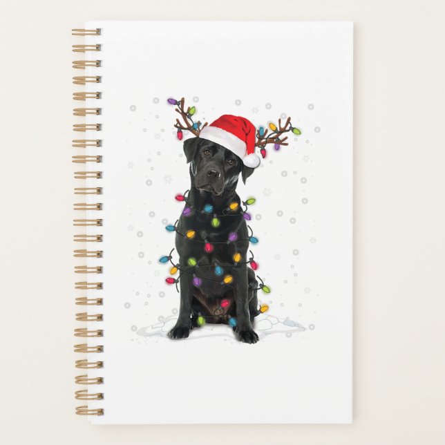 Agenda Black Lab Labrador Árbol de Navidad Luz Pajama Per (Anverso)