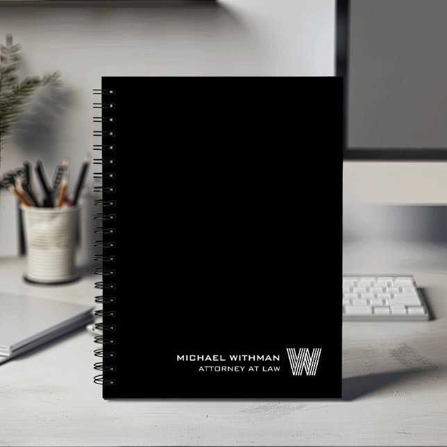 Agenda BLACK Minimal Monogram Initial CORPORATE BUSINESS (Subido por el creador)