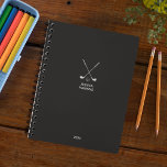 Agenda Black Noir Golf Club Personal Weekly<br><div class="desc">Planner anual de papelería personal limpio y simple con un simple gráfico cruzado sobre áreas de texto de tipografía minimalista con nombre y año personalizables. Planificador anual (12 meses) con visión general mensual abierta y hojas de planificación semanales. Contacte para obtener ayuda en la personalización.</div>