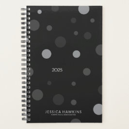 Agenda Black Pop Dots Year Weekly