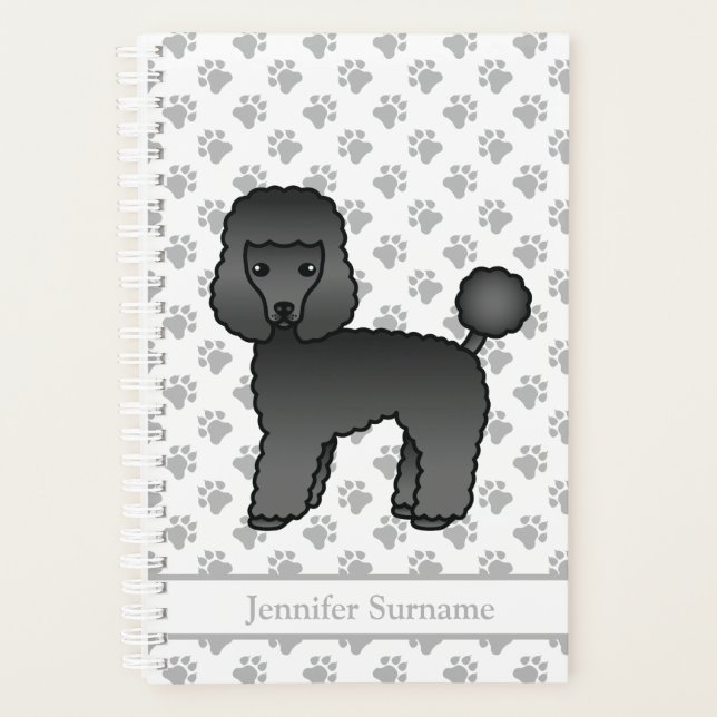 Agenda Black Toy Poodle Cute Cartog Dog & Text (Anverso)