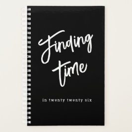 Agenda Black & White Bold Script Personalized Name 