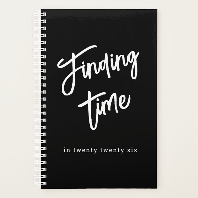 Agenda Black & White Bold Script Personalized Name  (Anverso)