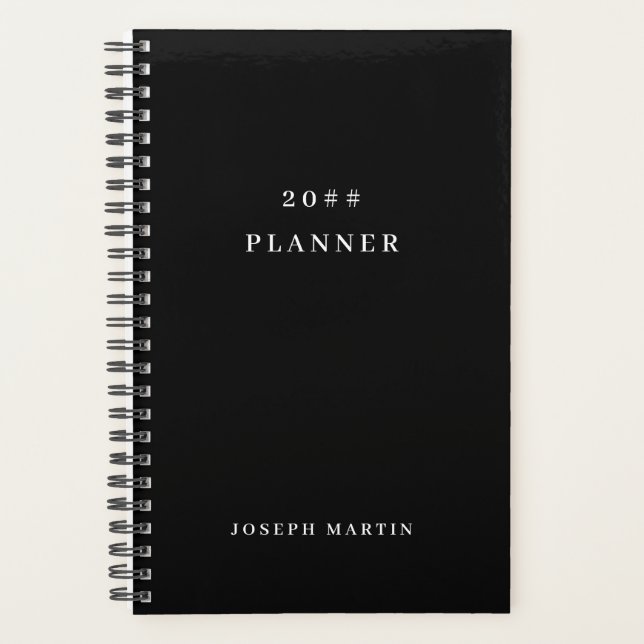 Agenda Black & White Elegant Minimalist (Anverso)